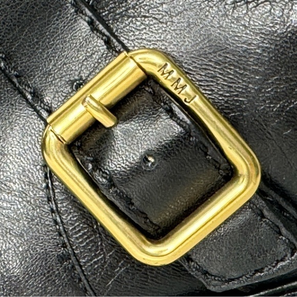 Marc by Marc Jacobs Black Leather Knee-High Boots with Gold Buckles - Elegance - Picture 6 of 10